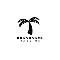 palm tree cartoon logo icon design template cute illustration