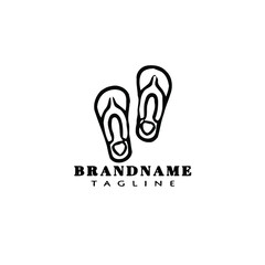 flip flop shoe logo icon template vector illustration