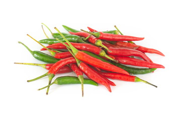fresh chili on white background.
