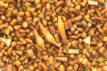 Kaempferia with close up shot,Top view, Thai herb.