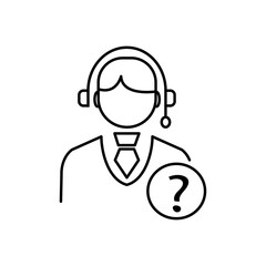 operator character icon line design illustration vector