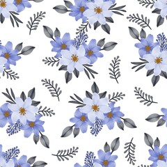 seamless pattern of blue bouquet for fabric