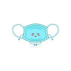 Cute mask character illustration smile happy mascot logo kids play toys template