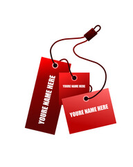 Red Label Hang Tag Mockup