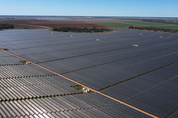 Solar farm near the New South Wales town of Nevertire .