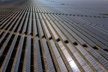 Solar farm near the New South Wales town of Nevertire . - 452238639