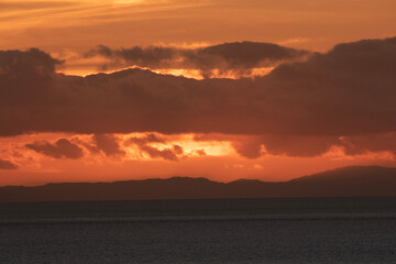 sunset over the river