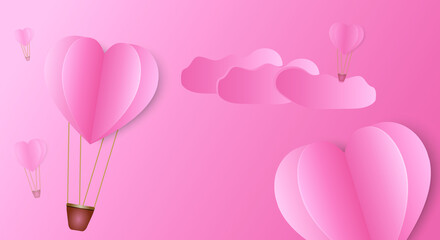 Illustration heart pink background. Greeting card for valentine's day.