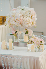 An elaborate table setting at a wedding reception