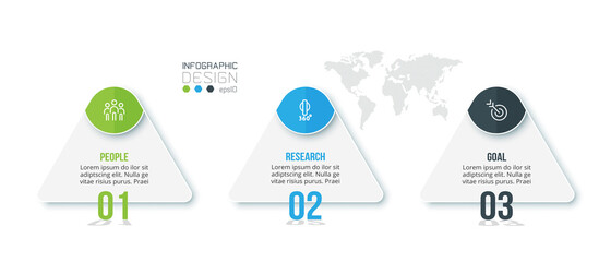 Business infographic  template with step or option design.