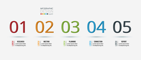 Fototapeta premium Business infographic template with step or option design.