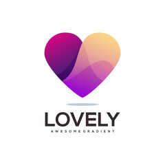 Love logo colorful gradient abstract
