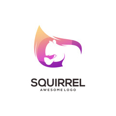 Squirrel logo illustration colorful abstract