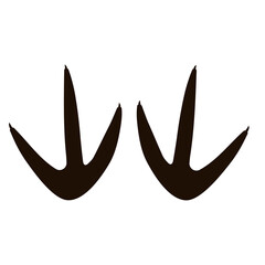 Dinosaur foot, reptile track silhouette in cartoon style isolated on white background. Symbol, model or stamp prehistoric huge monster. 