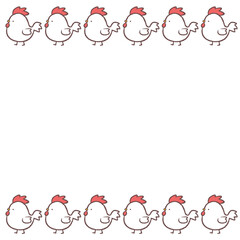 ニワトリの上下フレーム