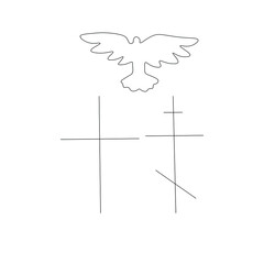 Sacrament of baptism symbol drawing vector illustration