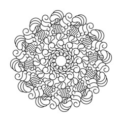 Coloring book for adults. floral Mandala in doodle style. Ornate decor design elements.