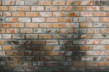  old red brick wall background. close up