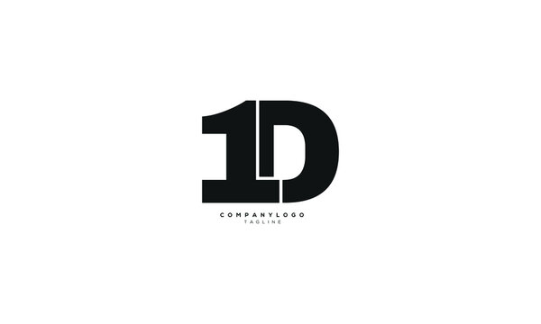 1D, D1, Abstract initial monogram letter alphabet logo design