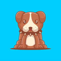 Cute Bulldog Cartoon Vector Illustration. World Animal Day Concept