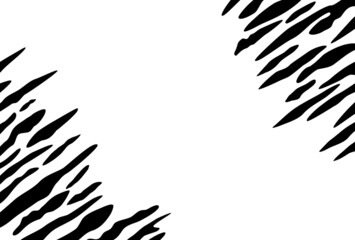 白と黒の虎柄のはがきテンプレート【横のデザイン】