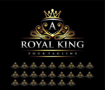 Luxury crown letter logo Premium Vector