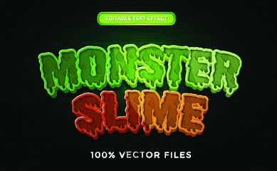 Naklejka premium Monster Slime text effect Premium Vector