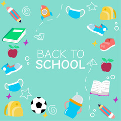 school supplies suitable for Back to school during pandemic Illustration