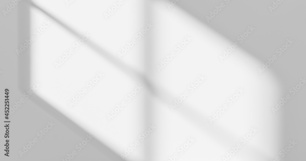 Poster abstract window overlay shadow sunlight design and white wall on empty gray background blurred surfa
