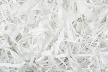 White shredded recycling paper background
