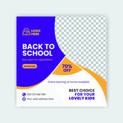 School admission social media post design and web banner template