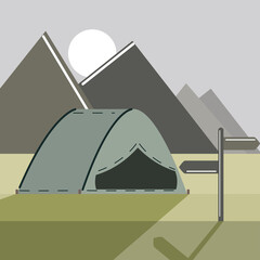 camping landscape and tents