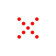 red dots that form a cross