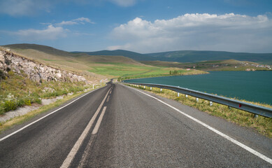Lake road straight to villages