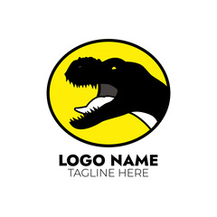 t rex silhoutte logo suitable for professional gaming team logo