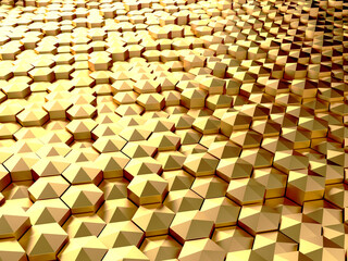 Luxury Golden Shiny Abstract Hexagon Background