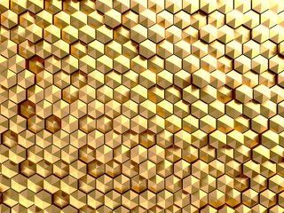 Luxury Golden Shiny Abstract Hexagon Background