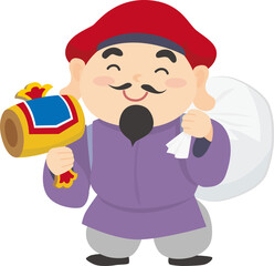 七福神の1人、大黒天のイラスト