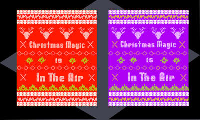 New Christmas ugly sweater design collection - obrazy, fototapety, plakaty