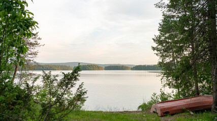 Obraz premium Spectacular summer view of the lake. Beauty nature concept background.