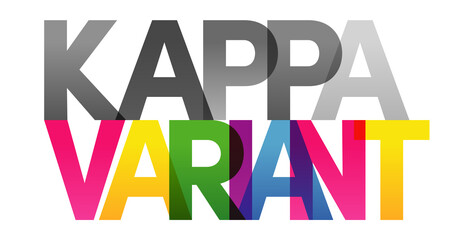 KAPPA VARIANT Colored Vector banner. Corporate concept. Gradient Text. Transparency Letters rainbow text. Vector illustration