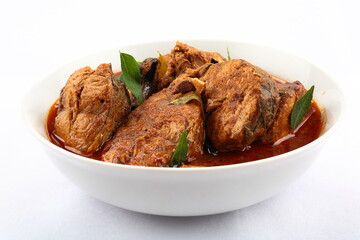 Homemade spicy fish curry ,cooked with exotic Indian spices.