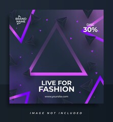 Live for fashion social media post template