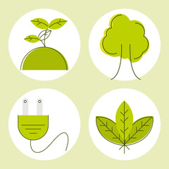 green energy and ecology icons