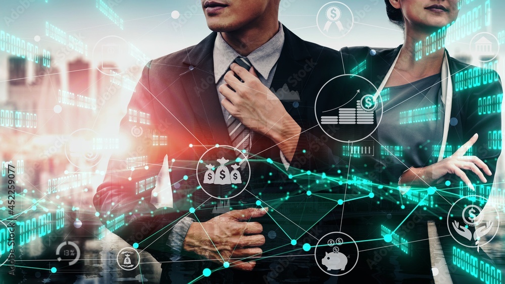 Poster conceptual business dashboard for financial data analysis . 3d render computer graphic .