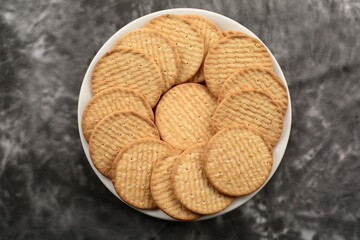 Healthy arrowroot biscuits , easy for digestion. snack food concepts.  