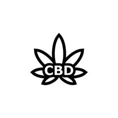CBD cannabidiol icon isolated on white background