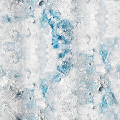 White blue textured seamless watercolor pattern. Template for decorating designs and illustrations.