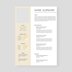 Obraz premium Resume template. Professional resume template design. Template design. Vector illustration.