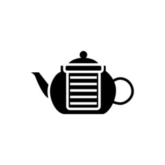 Coffee and tea glass kettler glyph icon. Teapot, brewer. Isolated vector stock illustration